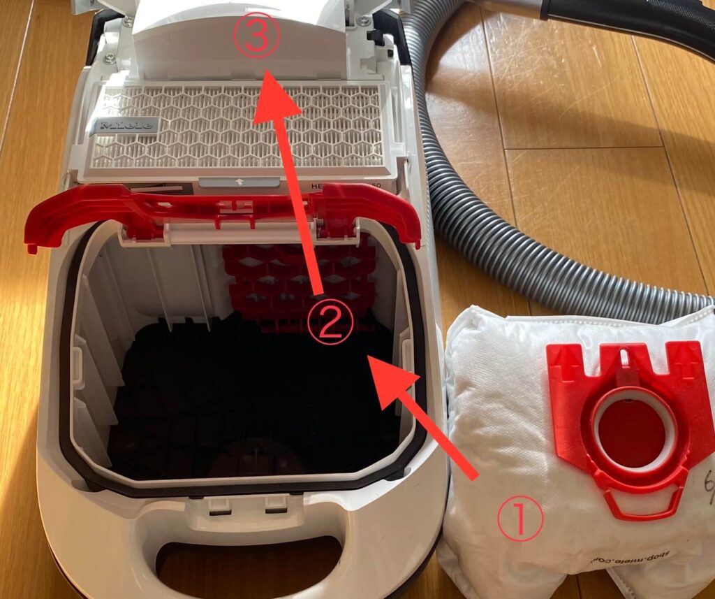 ミーレ掃除機の排気